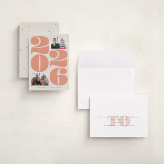 This is a moon holiday photo cards with standard by Lori Wemple called big new year printing on recycled smooth signature in grand