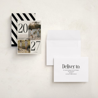 This is a coal holiday photo cards with standard by Morgan Kendall called balanced printing on recycled smooth signature in grand
