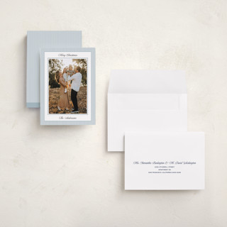 This is a pool holiday photo cards with standard by Annie Shapiro called little stripes printing on recycled smooth signature in grand