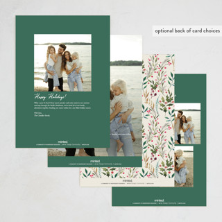 This is a holly holiday photo cards with standard by Becky Nimoy called watercolor print printing on signature in grand