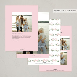 This is a blush holiday photo cards with standard by Itsy Belle Studio called vintage bow tree printing on signature in grand