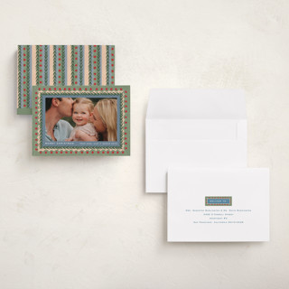 This is a olive holiday photo cards with standard by Amy Kross called primary printing on signature in grand