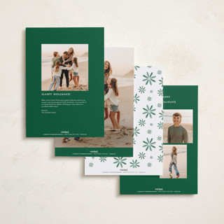 This is a pine holiday photo cards with standard by Erika Firm called mini cabana stripes printing on signature in grand