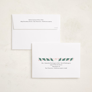 This is a pine needle holiday photo cards with standard by Julie Murray called francie printing on recycled smooth signature in grand