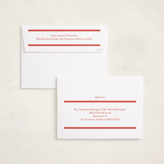 This is a stocking holiday photo cards with standard by Megan Davis called aperitivo printing on recycled smooth signature in grand