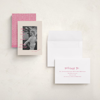 This is a gumdrop holiday photo cards with standard by Vera Lim called happy chaos printing on recycled smooth signature in grand