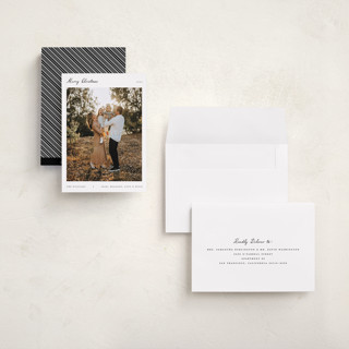 This is a snowcap holiday photo cards with standard by Pixel and Hank called christmas card printing on signature in grand
