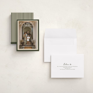 This is a forest holiday photo cards with standard by Maja Cunningham called vintage photo card printing on recycled smooth signature in grand