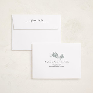 This is a forest holiday photo cards with standard by Michelle Harrick called minimal tree farm printing on signature in grand