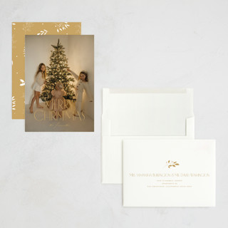 This is a eggnog holiday photo cards with standard by Benita Crandall called noël classique printing on recycled smooth signature in grand