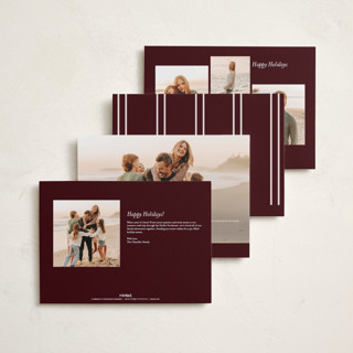 This is a maroon holiday photo cards with standard by Nicole Walsh called encompass printing on signature in grand