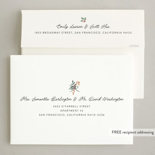This is a bells holiday photo cards with standard by Cass Loh called family crest printing on recycled smooth signature in grand