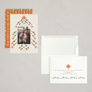 This is a caramel holiday photo cards with standard by Vivian Yiwing called dazzled printing on recycled smooth signature in grand