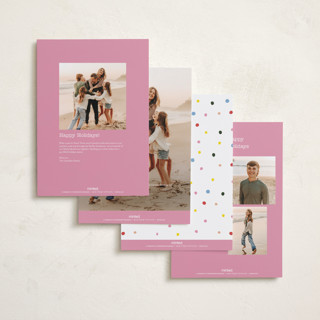 This is a rainbow holiday photo cards with standard by Baumbirdy called colorful corners printing on recycled smooth signature in grand