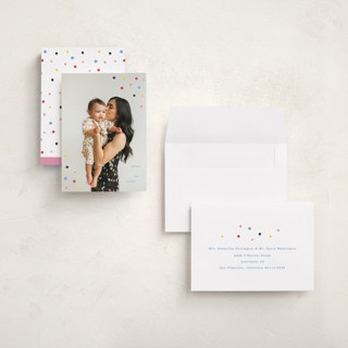 This is a rainbow holiday photo cards with standard by Baumbirdy called colorful corners printing on recycled smooth signature in grand