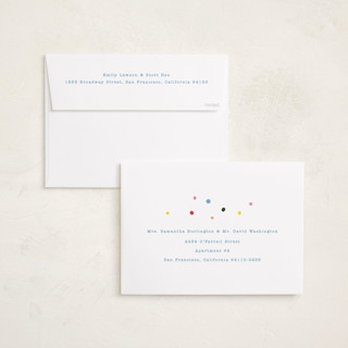 This is a rainbow holiday photo cards with standard by Baumbirdy called colorful corners printing on recycled smooth signature in grand