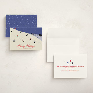 This is a blueberry holiday photo cards with standard by Kampai Designs called ski season printing on signature in grand