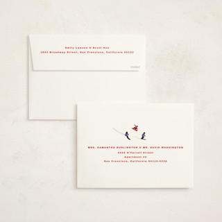 This is a blueberry holiday photo cards with standard by Kampai Designs called ski season printing on signature in grand