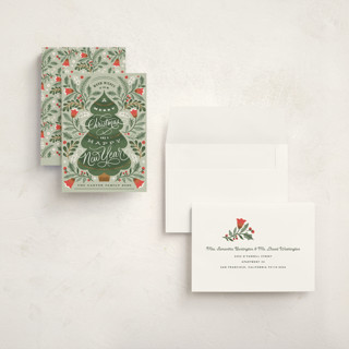 This is a leaf holiday photo cards with standard by Kristen Smith called ornate tree printing on signature in grand