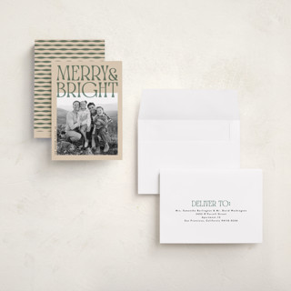 This is a sage holiday photo cards with standard by JeAnna Casper called bold printing on recycled smooth signature in grand