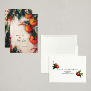 This is a clementine holiday photo cards with standard by Wendy Keller called oranges printing on signature in grand
