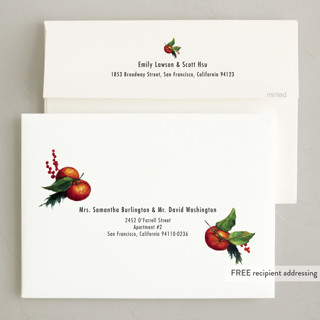 This is a clementine holiday photo cards with standard by Wendy Keller called oranges printing on signature in grand