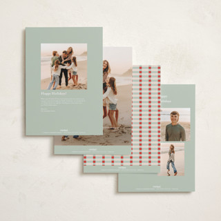 This is a tomato holiday photo cards with standard by Julie Murray called modern plaid printing on signature in grand