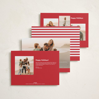 This is a ruby holiday photo cards with standard by Annie Shapiro called primrose printing on recycled smooth signature in grand