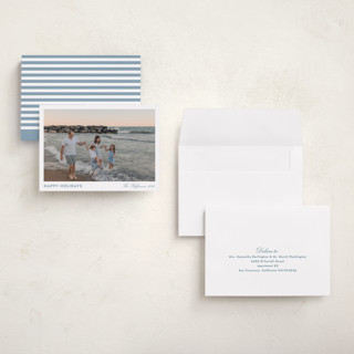 This is a lake holiday photo cards with standard by Annie Shapiro called primrose printing on recycled smooth signature in grand