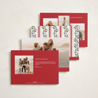 This is a holly berry holiday photo cards with standard by Wildfield Paper Co called holly monogram printing on recycled smooth signature in grand
