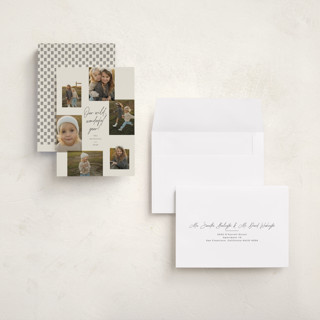 This is a ivory holiday photo cards with standard by Olivia Raufman called wonderful year printing on recycled smooth signature in grand