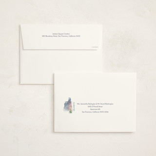 This is a wintermint holiday photo cards with standard by Eric Ransom called winter city wishes printing on signature in grand