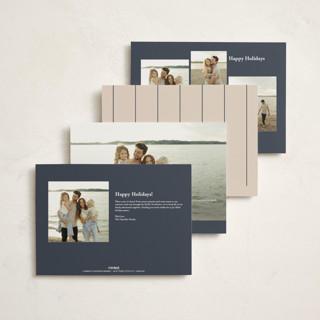 This is a navy holiday photo cards with standard by Meggy Masters called adorned thanks printing on signature in grand