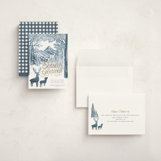 This is a blue spruce holiday photo cards with standard by Jenna Holcomb called forest printing on signature in grand