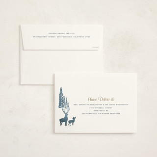 This is a blue spruce holiday photo cards with standard by Jenna Holcomb called forest printing on signature in grand