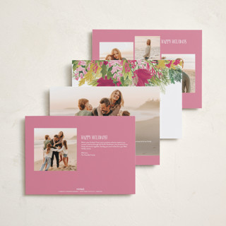 This is a vintage rose holiday photo cards with standard by Shiny Penny Studio called tropical pines frame printing on recycled smooth signature in grand