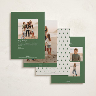 This is a pine needle holiday photo cards with standard by Deynaaz Daraei called luant printing on signature in grand