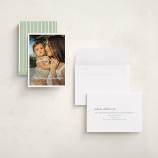 This is a snow holiday photo cards with standard by Devika Keskar called scripted greeting printing on recycled smooth signature in grand