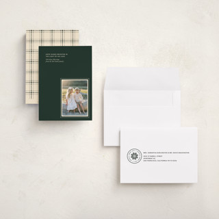 This is a pine holiday photo cards with standard by Annie Clark called perfectly framed printing on signature in grand