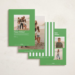 This is a fern holiday photo cards with standard by Cass Loh called bright handwriting printing on signature in grand