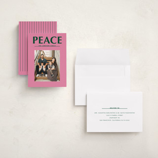 This is a candy holiday photo cards with standard by Baumbirdy called big peace printing on recycled smooth signature in grand