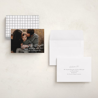 This is a snow holiday photo cards with standard by AK Graphics called notes printing on signature in grand