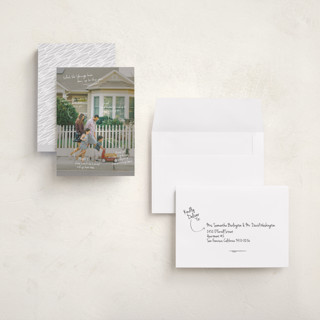 This is a snow holiday photo cards with standard by Kennedi Shaw called update printing on recycled smooth signature in grand