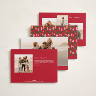 This is a cranberry holiday photo cards with standard by Janean Hinger called merrily printing on recycled smooth signature in grand
