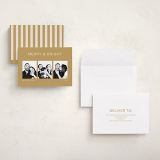 This is a canary holiday photo cards with standard by seulghi called bright trio printing on recycled smooth signature in grand