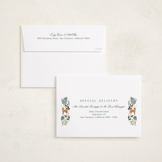 This is a pine holiday photo cards with standard by Elly called wild forest printing on recycled smooth signature in grand
