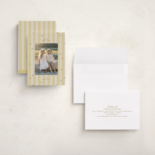 This is a butter holiday photo cards with standard by Ellen Schlegelmilch called stars & stripes printing on recycled smooth signature in grand