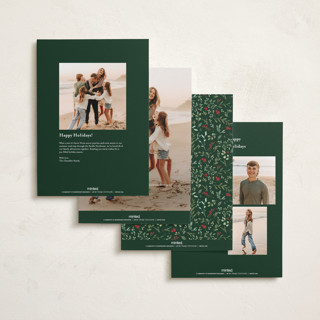 This is a pine holiday photo cards with standard by Susan Moyal called petite botanicals printing on recycled smooth signature in grand