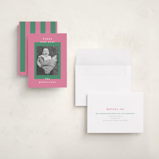 This is a watermelon holiday photo cards with standard by AK Graphics called colorblock printing on recycled smooth signature in grand