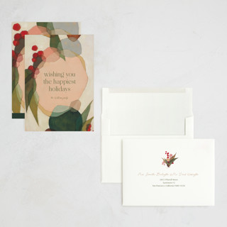 This is a peppermint holiday photo cards with standard by Wendy Keller called cirque printing on signature in grand